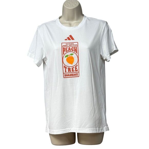 Adidas Women’s Peach Tree Road Race Pregame T-Shirt, White, - Picture 2 of 10